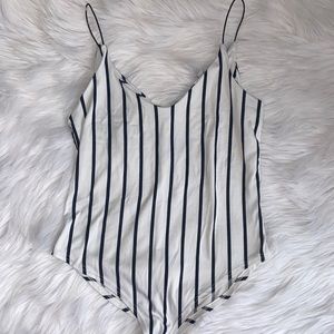 Gaze black and white stripe bodysuit